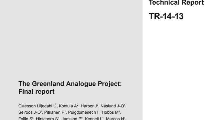 The Greenland Analogue Project: Final Report