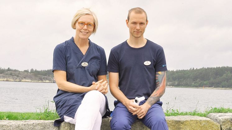 Charlotte Ericson, distriktsläkare och verksamhetschef på Bohuslinden, och Marcus Jangsjö, astma- och kolsjuksköterska på Bohuslinden.