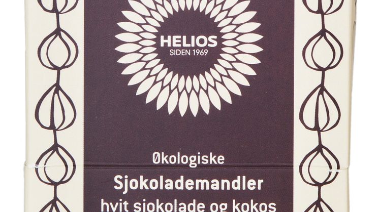 Helios mandler med hvit sjokolade og kokos økologisk 100 g