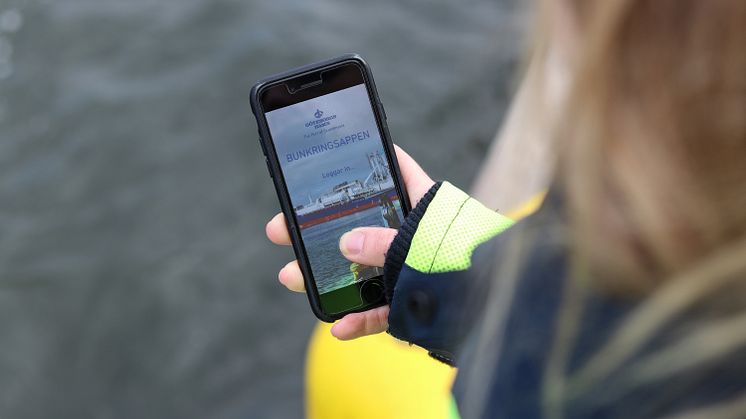 "Bunkringsappen" lanserades i förra veckan och gör bunkringsoperationer enklare och effektivare i Göteborgs hamns energihamn. Bild: Göteborgs Hamn AB. 