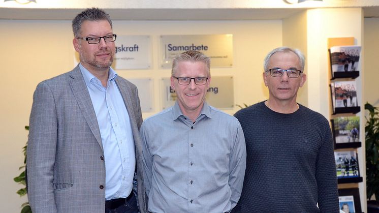 Fredrik Simonsson, Roger Svärd och Leif Olsson, nya försäljningschefer på Nokas Teknik.