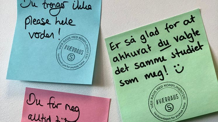 SiO vil være rause med komplimentene på Verdensdagen for psykisk helse og oppfordrer studentene til det samme