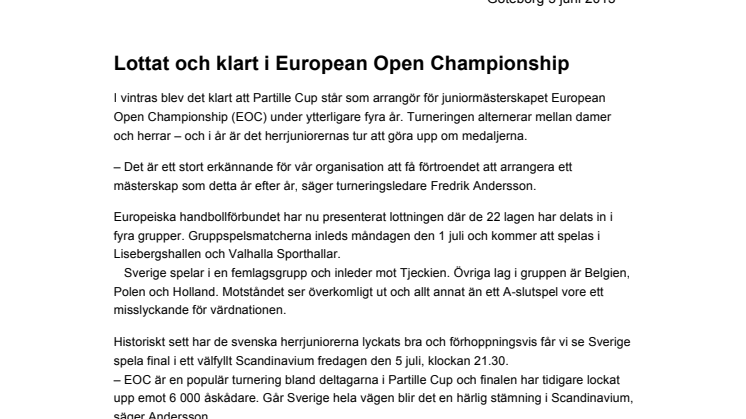 Lottat och klart i European Open Championship
