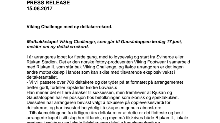 Viking Challenge med ny deltakerrekord.