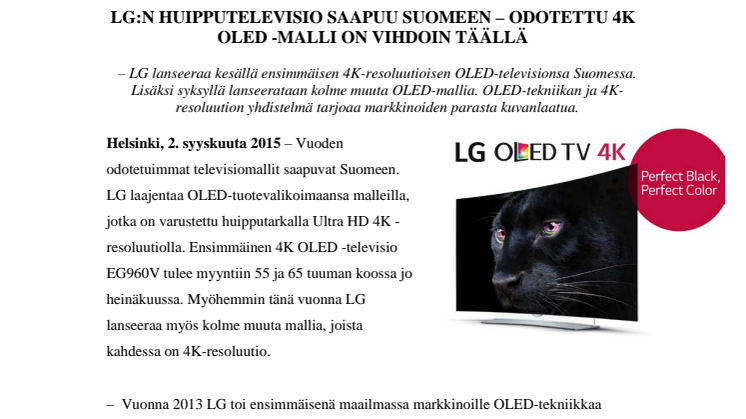LG:N HUIPPUTELEVISIO SAAPUU SUOMEEN – ODOTETTU 4K OLED -MALLI ON VIHDOIN TÄÄLLÄ