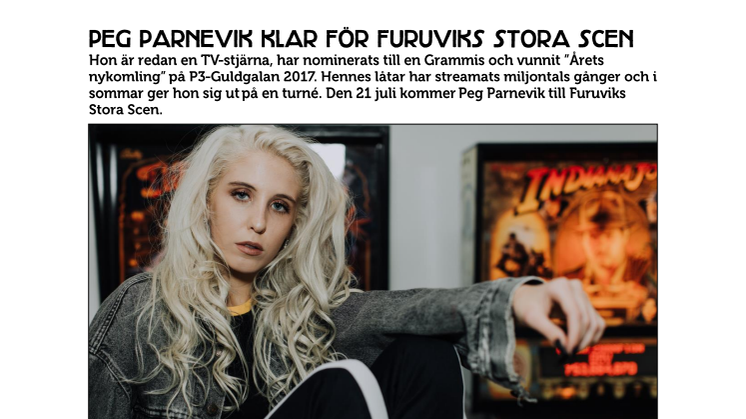 Peg Parnevik klar för Furuviks Stora Scen