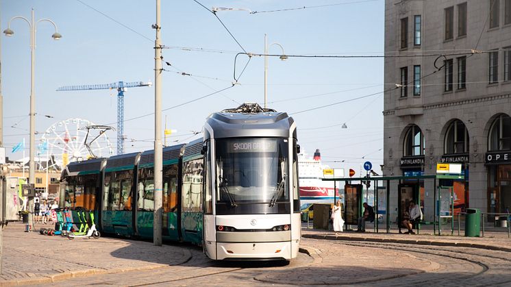 Tram with Schaeffler plain bearings in Helsinki. Photo: Škoda Group.
