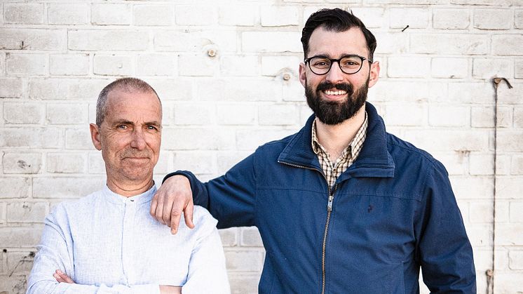 Stefan Färdig (t.v.) och Christoffer Bjermer (t.h.) driver Limhamns Kött & Vilt som blir granne med Limhamns Fiskrökeri i Norra Fiskehamnen på Limhamn.