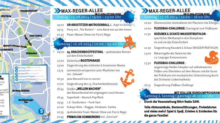 „Wir machen 'ne Welle“: 14. Leipziger Wasserfest (15.-17.08.)