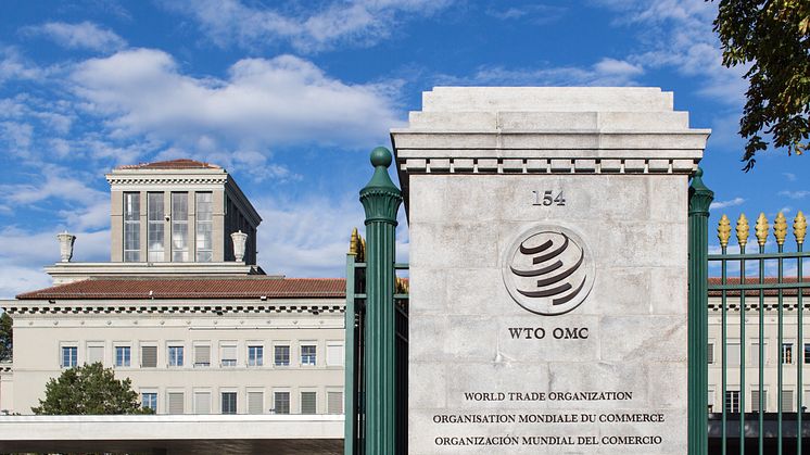 Entrén till WTO:s huvudkontor i Genève