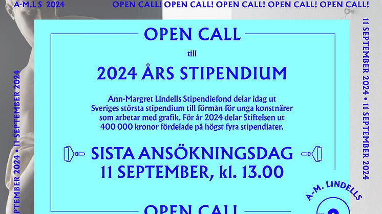 I bilden ingår ett konstverk av konstnären Elina Birkehag, en av förra årets stipendiater. Grafisk form: Holster & Green