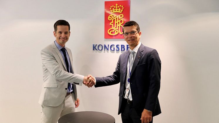 KONGSBERG CEO Geir Håøy (right) and Tristan Halford-Maw, Deputy Director, M&A Rolls-Royce