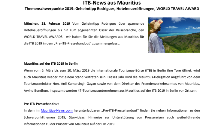 ITB-News aus Mauritius