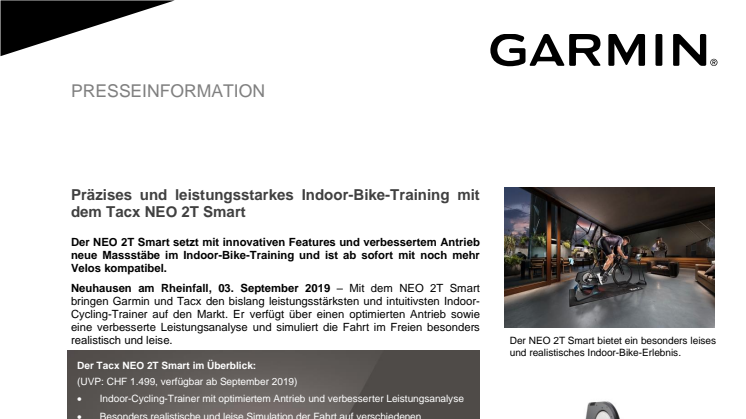 Präzises und leistungsstarkes Indoor-Bike-Training mit dem Tacx NEO 2T Smart