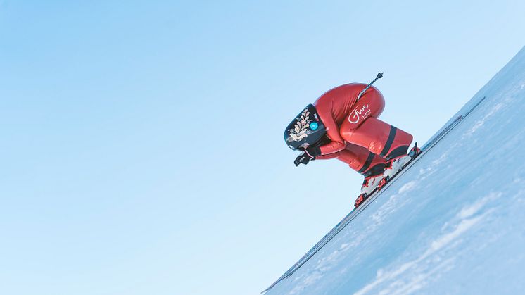 Sveriges snabbaste tjej på skidor Britta Backlund, Rättviks SLK, tävlar i Idre. Foto: Nisse Schmidt.