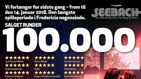 Fredericia Teaters musical SEEBACH runder 100.000 solgte billetter