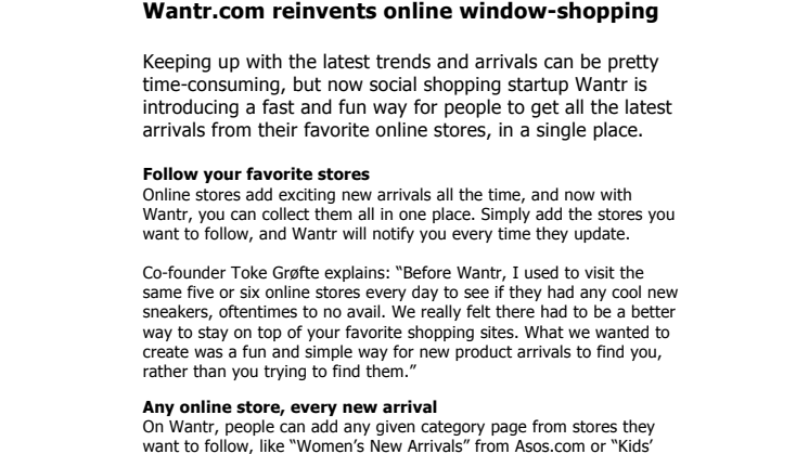 Wantr.com reinvents online window-shopping 