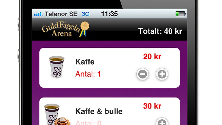 Swedish Première for arena coffee in the mobile