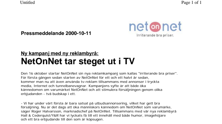 NetOnNet tar steget ut i TV
