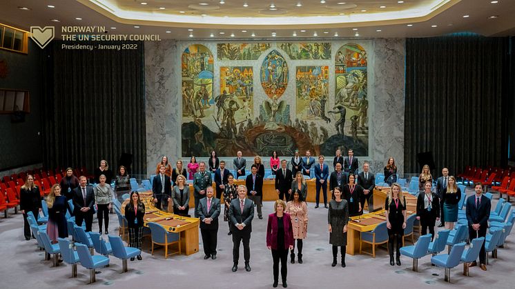 As Norway, with their UN ambassador Mona Juhl at the center, assumes their first term as the presidency of the UN Security council, she is bringing Norwegian sweet brown cheese to ease tension. Photo: UN Photo/Mark Garten