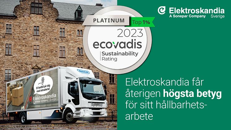 Elektroskandia får återigen högsta betyg för sitt hållbarhetsarbete