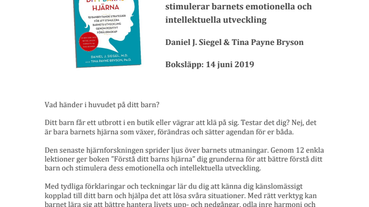 Nu släpper vi boken Förstå ditt barns hjärna