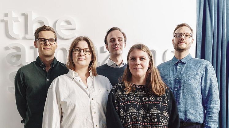 På bilden från v: Jens Abrahamsson, Josefine Günther, Jacob Segling, Emilie Bringentoff, Jozef Silfverberg