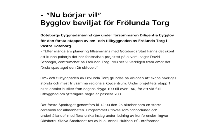 - ”Nu börjar vi!” Bygglov beviljat för Frölunda Torg