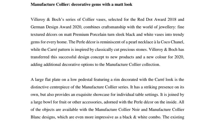 Manufacture Collier: decorative gems with a matt look