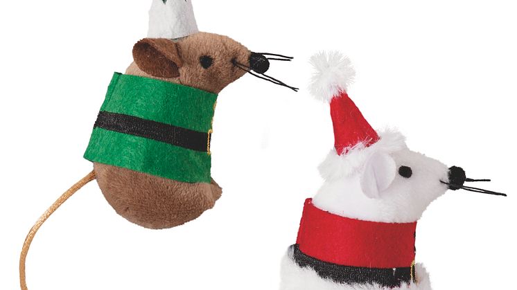 Little&Bigger Holiday Parade Cat Toy Mice 2-pack