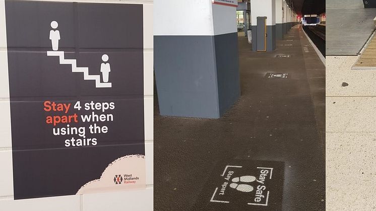 Examples of new signage at Birmingham's Snow Hill station