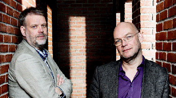 Michael Hjorth och Hans Rosenfeldt på Hbg stadsbibliotek