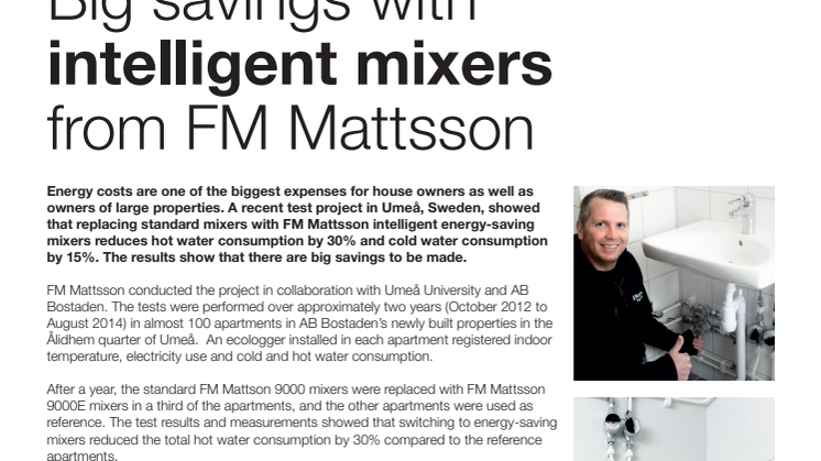 Big savings with intelligent mixers from FM Mattsson
