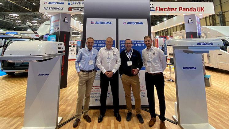 L to r: Luigi Lanfranco, Barry Fower, Davide Sibona, Chris Fower, mark new collaboration at the Commercial Vehicle Show 2022