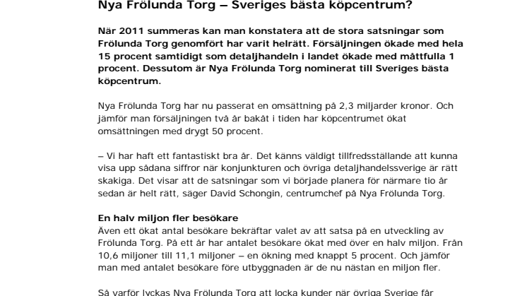 Nya Frölunda Torg – Sveriges bästa köpcentrum?