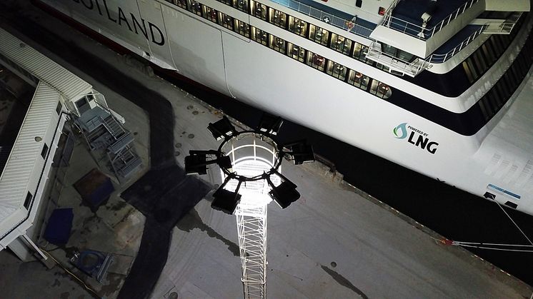 Gotlands hamnar  miljösatsar med Titan mastbelysning i Visby hamn