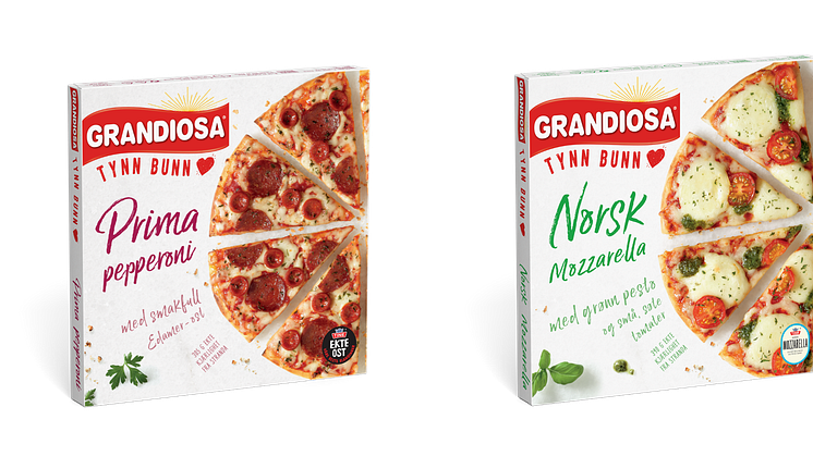 Porsjonspizza med tynn bunn fra Grandiosa