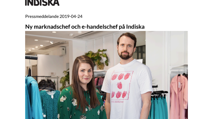 Ny marknadschef och e-handelschef på Indiska