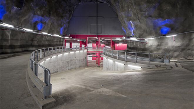 Bergrumsgaraget i Liljeholmen där Carspect kommer öppna en station i september 2024