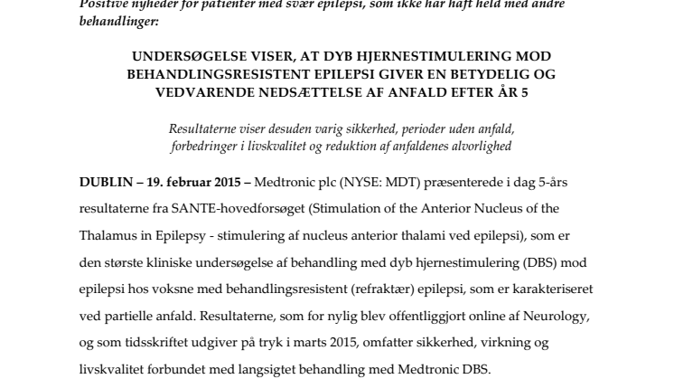 Positive nyheder for patienter med svær epilepsi