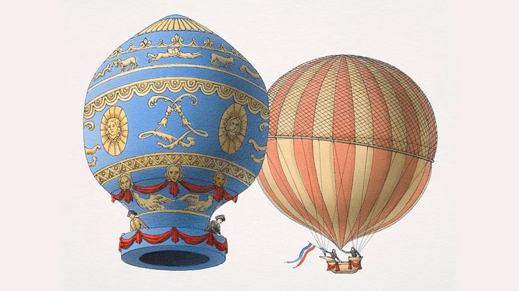 Heißluftballons der Brüder Montgolfier, 1783