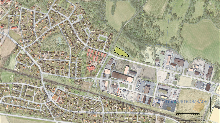 Den föreslagna platsen vid korsningen Dokumentvägen och Ebbetorpsvägen i Smedby.