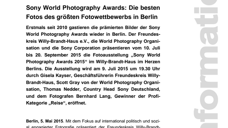 Sony World Photography Awards: Die besten Fotos des größten Fotowettbewerbs in Berlin