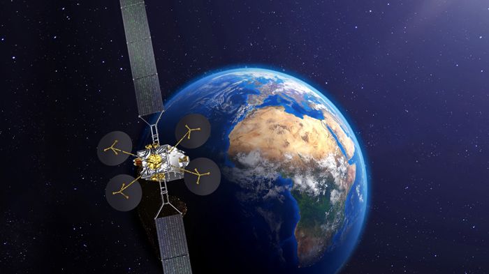 Artist rendition of KONNECT satellite (Credit: Thales Alenia Space)