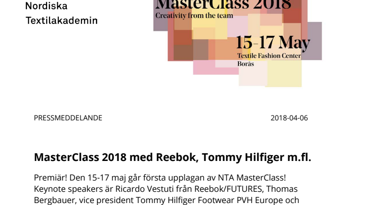 MasterClass 2018 med Reebok, Tommy Hilfiger m.fl.