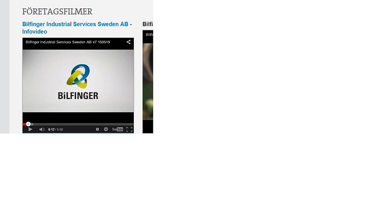Bilfingers Sveriges nya presentationsvideo