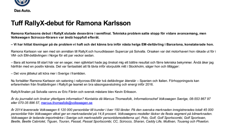 Tuff RallyX-debut för Ramona Karlsson