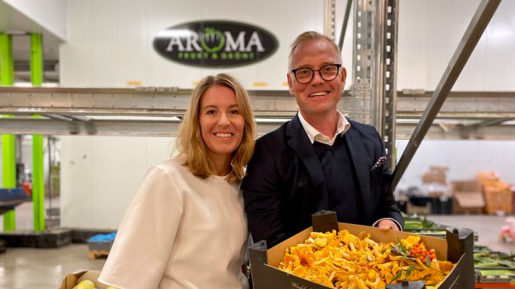 Ulrika Garbrant, vd för Sjöson Mat & Dryck, och Fredrik Johanson, VD Aroma Frukt & Grönt.