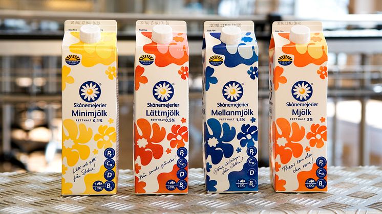Fyra nya mjölkförpackningar