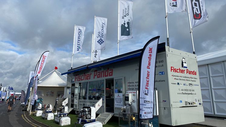 Fischer Panda UK display trailer at previous Southampton International Boat Show